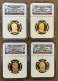 2012-S Presidential Proof Dollars - 4 Coin Set - NGC PF70 Ultra Cameo