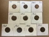 (10) United States Indian Head Cents