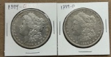 (2) 1899-O Morgan Silver Dollars