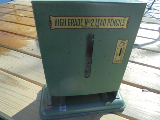 VINTAGE COIN OPERATED 5 CENT "PENCIL" VENDING MACHINE