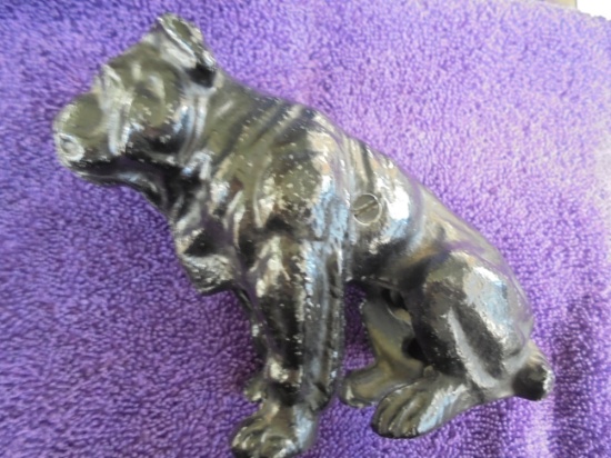 OLD SITTING BULL DOG COIN BANK--CAST IRON