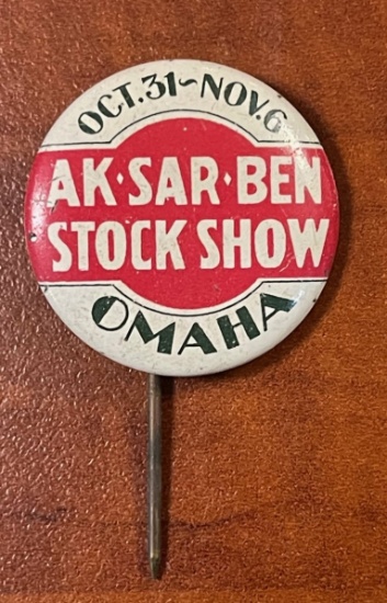 AK-SAR-BEN STOCK SHOW - OMAHA - ADVERTISING BADGE