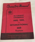INTERNATIONAL HARVESTER 460,560 TRACTORS OPERATORS MANUAL