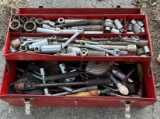TOOL BOX WITH MISC. SOCKETS AND MORE