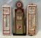 (2) VINTAGE ADVERTISING THERMOMETERS & GAS PUMP WALL HANGING