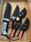 LOT OF (5) FIXED BLADE KNIVES WITH SHEATHS -- NEVER USED