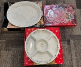 THREE HOLIDAY SERVING PLATTERS