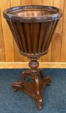 WOODEN PLANT STAND WITH COPPER INSERT