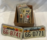LARGE COLLECTION OF LICENSE PLATES - MOSTLY 66 COUNTY NEBRASKA