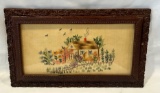 FRAMED EMBROIDERED CLOTH PIECE