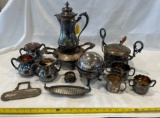 COLLECTION OF FANCY SILVERPLATED SERVING PIECES