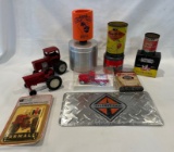 COLLECTOR'S LOT --- ADVERTISING TINS, TOY TRACTORS, AND MORE