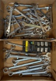 TWO BOX LOTS OF MIS. OPEN END WRENCHES