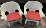 PAIR OF WICKER PATIO OUTDOOR CHAIRS