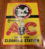NEWER A-C SPARK PLUG CLEANING STATION SIGN