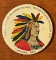 CHIEF BRAND MACKINTOSHES INTERSTATE RUBBER CO. OMAHA, NEBR. ADVERTISING BADGE