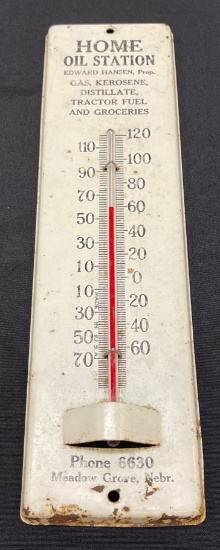 HOME OIL STATION - MEADOW GROVE, NEBR. - ADVERTISING THERMOMETER