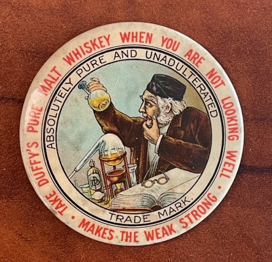 DUFFY'S PURE MALT WHISKEY - ADVERTISING POCKET MIRROR