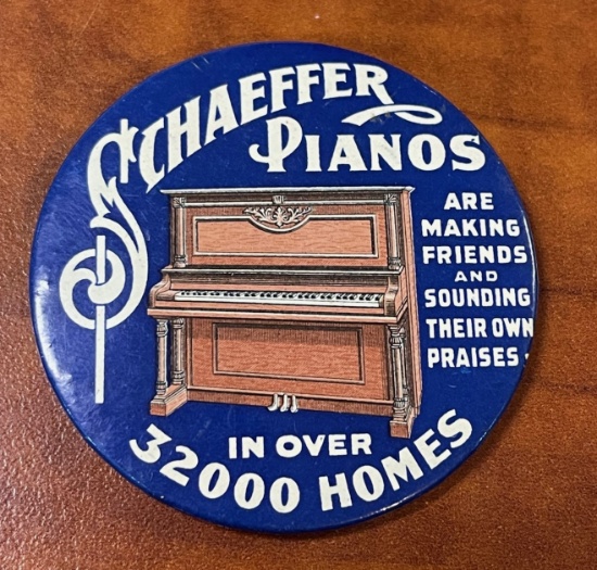 SCHAEFFER PIANOS - ADVERTISING POCKET MIRROR
