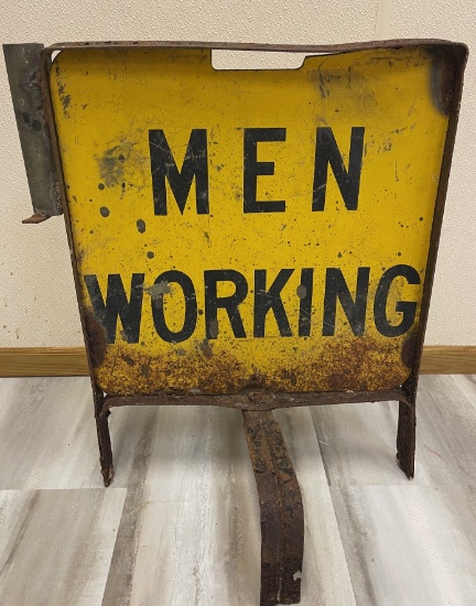 VINTAGE "MEN WORKING" STAND-UP SIGN