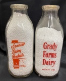 SPENCER DAIRY & GRADY FARM DAIRY - MILK BOTTLES