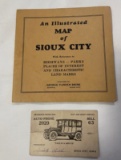 EARLY SIOUX CITY, IOWA FOLD OUT MAP & TAXI SERVICE CARD