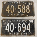 1956 - PIERCE COUNTY, NEBRASKA LICENSE PLATES