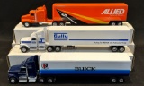 (3) ERTL 1/64 SCALE SEMI-TRUCKS -- BUICK, GULLY TRANSPORTAION, AND ALLIED