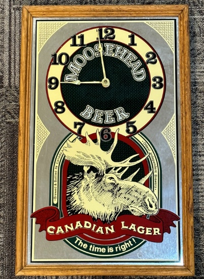 Moosehead Beer Canadian Lager Mirror Clock
