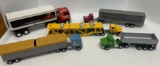 GROUP OF (5) SMALLER TOY TRUCKS & TRAILERS