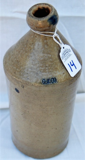 G & Co in Cobalt Slip Quart Stoneware Bottle