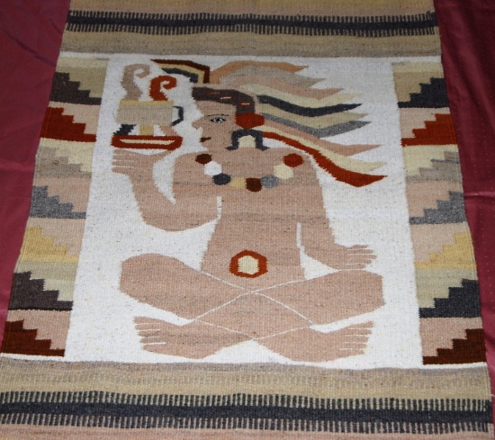 Native American Indian Carpet with Figure