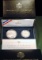 1991-1995 WWII 50th Anniversary Commemorative Coins-2 W Silver Proof Set, Dollar & ½ in Box w/ COA.