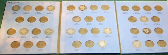 13 Various Barber Quarters Whitman Coin Album, 1892-1905