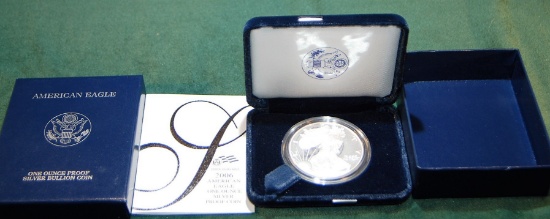 2006 W Proof Silver American Eagle Dollar in Box w/ COA.