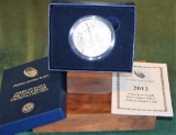 2012 W UNC Silver American Eagle Dollar in Box w/ COA.