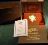2010 US Mint American Buffalo One Ounce Gold Proof Coin Specifications W Mint in Box W/COA