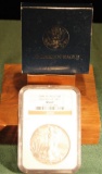 2008 W American Eagle Silver Dollar Reverse of 2007 MS 69. NGC Case and Original Box.