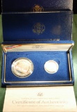 1987 S Proof 2 piece US Constitution Silver Dollar & Gold $5 Coin Set in Box W/COA