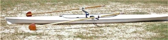 Martin Rowing Shell w/ 2 Douglas Feath-or Oars and Martin Oar Locks
