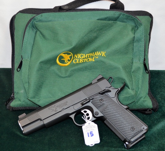 SCARCE Custom Nighthawk "Enforcer" 10 mm Semi-Auto Pistol w/ 13 ten round magazines and Range Bag