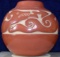 Santa Clara Red Carved Dragon Design Bowl by Jennie Trammel