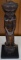 Chokwe, Angola African Wood Figure w/ Mirror Fragment in Chest 1875-1900