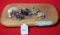 Lot of 5 Carved Native Animals on Hardwood Board w/ inset Turquoise