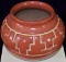 Santa Clara Red Carved Kiva Design Bowl by Jennie Trammel