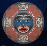 Moon Mask, Carved & Painted Wood by Lelooska