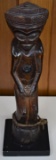 Chokwe, Angola African Wood Figure w/ Mirror Fragment in Chest 1875-1900