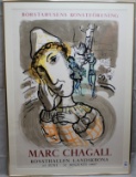 Chagall 1967 Circus with Yellow Clown Lithograph Poster