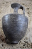 Middle Bronze II Age Juglet, Black Glaze, Bab-ed Dhra Ware, Brushed