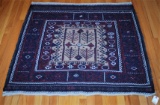 1920-1930 Belouch Sofreh Sumac Cover 4' x 4'